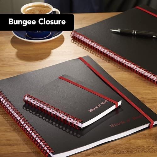 Black n' Red Business Notebooks, 3 Pack, Soft Cover, Twin Wire, 70 Sheets, 11" x 8-1/2", Black (400161060) thumbnail 6