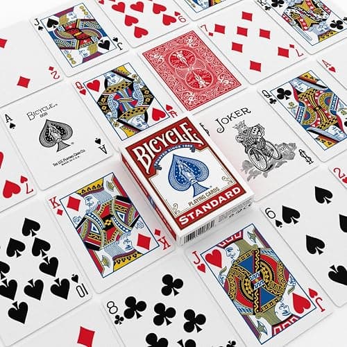 Bicycle Playing Cards 2 Pack Standard Poker Size Red and Blue | Air-cushion finish, Over 130 years trusted, 52 cards plus 2 Jokers per deck, Great for poker and rummy thumbnail 4