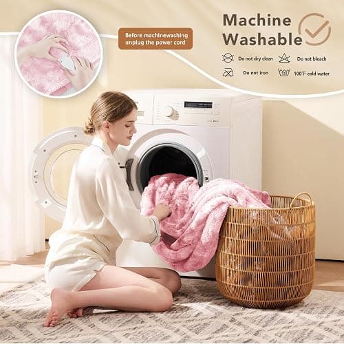 Homemate Electric Heated Blanket Full Size - 72"x84" Heating Blanket Full Size 1/2/4/6/8 Hours Auto-Off 10 Heat Level Over-Heat Protection Luxury Faux Fur Sherpa ETL Certification thumbnail 7