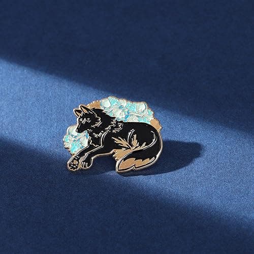 ROFARSO Wolf Fox Enamel Lapel Pin Set Cartoon Myths and Legends Pin, Halloween Accessory for Backpacks Clothing Bags Hats Shirts (4piccs pin set) thumbnail 6