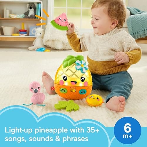 Fisher-Price Paradise Pals Magical Lights & Tunes Pineapple, electronic learning toy with music and lights for baby ages 6-36 months (Amazon Exclusive) thumbnail 3