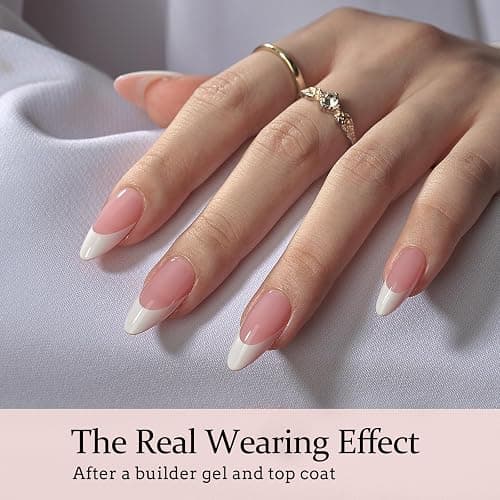 BTArtboxnails French Gel Nail Tips - French Tip Press on Nails Pink Medium Almond XCOATTIPS for Nail Extensions thumbnail 3