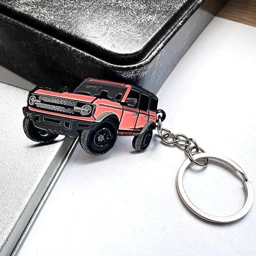 LSAUTO Car Keychain Compatible with Ford Bronco. Alloy Car Pattern Keychain. Key Accessory. thumbnail 4