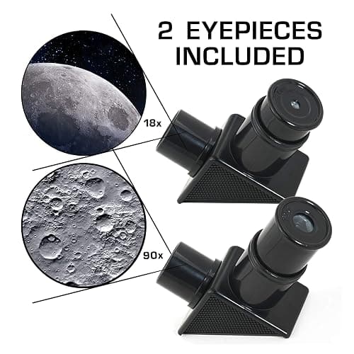 NASA Lunar Telescope for Kids – 90x Magnification, Includes Two Eyepieces, Tabletop Tripod, and Finder Scope- Kids Telescope for Astronomy Beginners, Space Toys, NASA Gifts (Amazon Exclusive) thumbnail 4