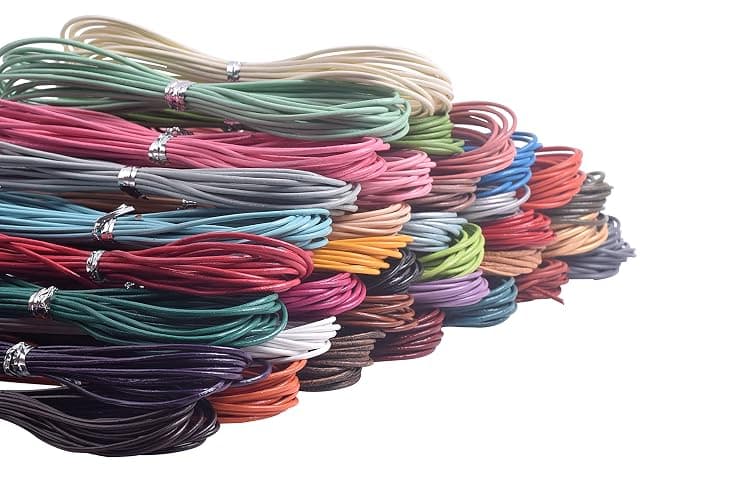 KONMAY 50 Yards 1.5mm 10 Colors Round Jewelry Real Leather Cord, Leather String for Crafting, Braiding thumbnail 7