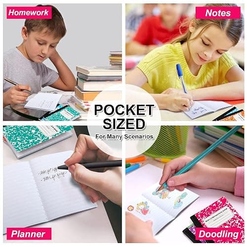 feela Mini Composition Notebook, Cute 30 Pack 5 Pastel Colors Narrow Ruled Mini Composition Books Bulk, Small Pocket Marble Journal Notebooks for Kids Students College, Pocket Size 4.5 x 3.25 in thumbnail 7