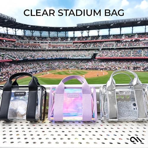 Case-Mate Soap Bubble Jelly Stadium Bag for Women - Clear Tote Bag for Stadium Events - Iridescent Mini Purse with Crossbody Strap - Water-Resistant Tote Handbags for Keys, Phone, Wallet & Sunglasses thumbnail 7
