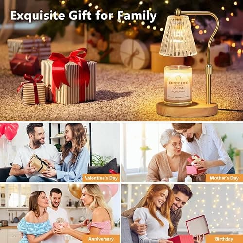 seenlast Candle Warmer Lamp with Timer Dimmer Adjustable Height for New Home Bedroom,Mothers Day Gifts,Vintage Home Decor for Scented Jar thumbnail 7