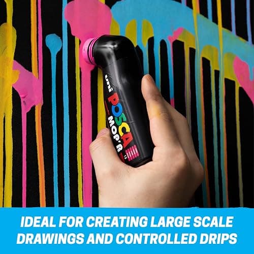 uni® POSCA MOP'R PCM-22 Water-Based Paint Markers, Round Tip (3.0-19.0mm), Assorted Colors, 8 Pack thumbnail 5