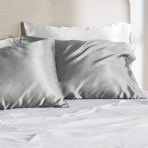 Bedsure Satin Pillowcase for Hair - Similar to Silk Pillowcase, Cooling Pillow Cases 2 Pack with Envelope Closure, Gifts for Women, Queen & Standard Size 50x75 cm, Grey thumbnail 7
