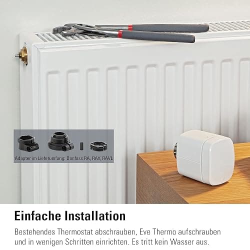 Eve Thermo (Apple Home) 4er Set - Smartes Heizkörperthermostat, Made in Germany, spart Heizkosten, smarte Heizungssteuerung, einfach installiert, Stiftung Warentest geprüft, Thread thumbnail 7