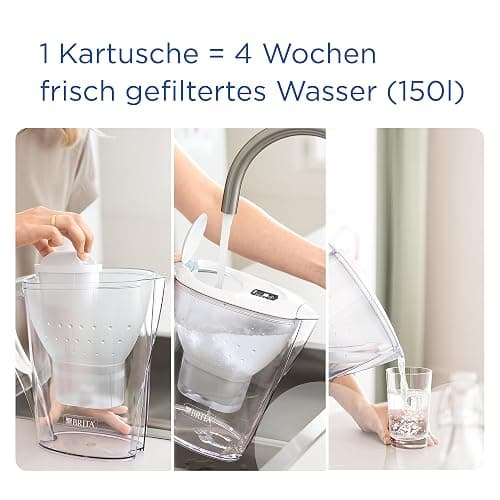 BRITA Wasserfilter Kanne Marella blau (2,4l) inkl. 3x MAXTRA PRO All-in-1 Wasserfilterkartusche – Filter zur Reduzierung von Kalk, Chlor, Blei, Kupfer & geschmacksstörenden Stoffen im Wasser thumbnail 5