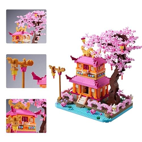 Kadablk Architecture Dream Flower Building Block,Japan Sakura Tree House Micro Block Set,1810 PCS for Adults and Teens,Creator Blocks thumbnail 4