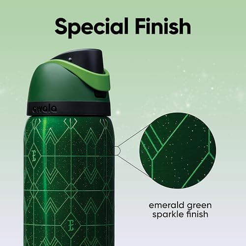 Owala Wicked FreeSip Insulated Stainless Steel Water Bottle with Straw for Sports and Travel, BPA-Free Sports Water Bottle, 32 oz, Elphaba (Green) thumbnail 6