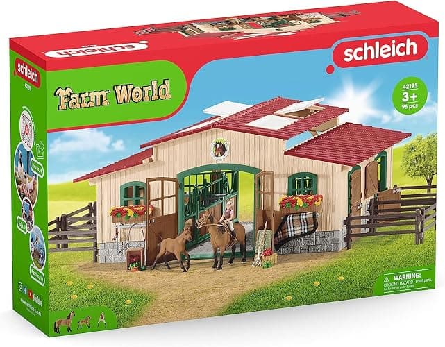 Schleich Farm World - 96PC Riding Center with 2 Horse Figurines, Rider Figure, and Accessories - Screen Free, Realistic Farm Animal Toys for Girls and Boys - Kids 3+ | 42195 thumbnail 7