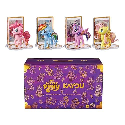 My Little Pony Kayou Friendship in the Cards (Amazon Exclusive) | 4 Special Edition Pony Toys with Collectible Cards & Display Stands, Ages 3+ - Image 1