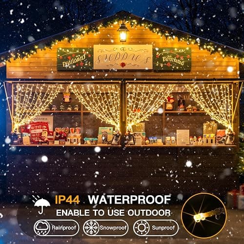 suddus Curtain Lights for Bedroom, 200 Led Hanging String Light Outdoor, Fairy Curtain Lights Indoor for Christmas, Dorm, Wall, Backdrop, Window, Wedding, Party, Birthday Decor, Warm White thumbnail 5