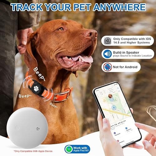 Smart Pet Tracker for Collar - Dog Trackers Pet Location Tracker with Holder, No Monthly Fee, Compatible with Apple Airtag Find My (iOS Only, Not for Android), Anti-Lost Device for Pets, Bag Straps thumbnail 2