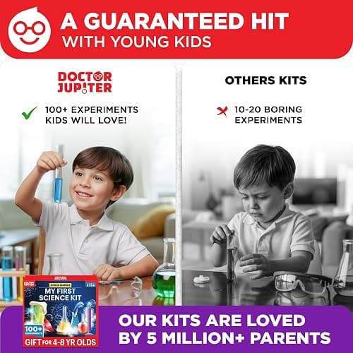 Doctor Jupiter My First Science Kit for Kids Ages 4-5-6-7-8 | Christmas, Birthday Gift Ideas for 4+ Year Old Boys & Girls | Toy Stem Kit with 100+ Experiments | Learning & Educational Projects thumbnail 8