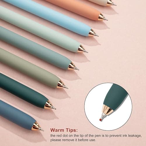 Linbsunne Gel Pens Black Ink Pens for Office 0.5mm Fine Point Pen Smooth Writing Retractable (Metal gold clip-10 pcs) thumbnail 6