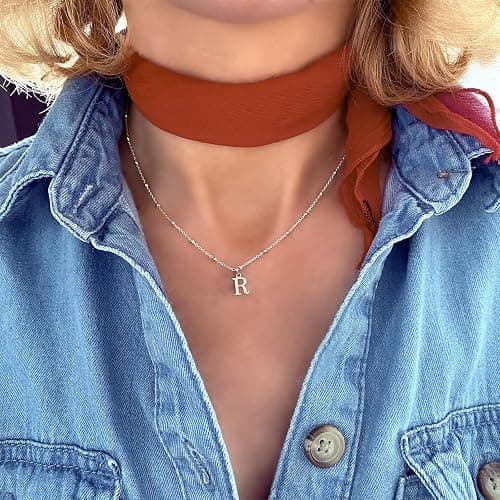 De Amo Sara Initial Necklaces for Women, Dainty A-Z Pendant Letter Charm Necklace Personalized Name Necklaces Trendy Jewelry Stocking Stuffers Christmas Gifts for Her thumbnail 4