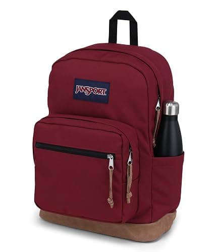 JanSport Right Pack Backpack - Durable Daypack with Padded 15" Laptop Sleeve, Spacious Main Compartment & Integrated Water Bottle Pocket - Russet Red thumbnail 4