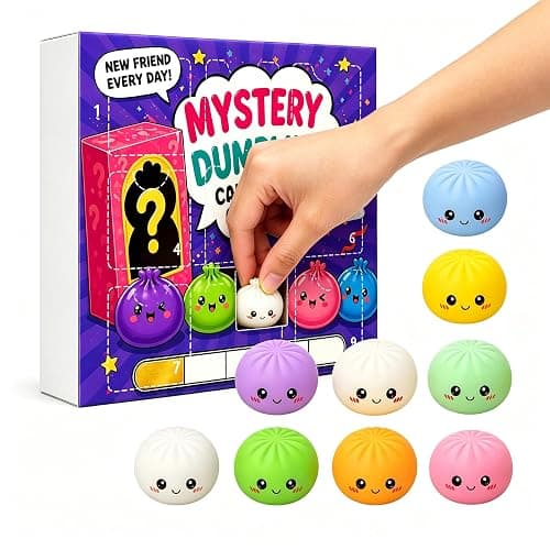 ROISDIYI 9 Grid Mystery Dumpling Squishy Countdown Calendar Blind Box, Mini Kawaii Dumpling Squeeze Toys, Stress Relief Fidget Squishies Gifts(9pc mystery dumplings) thumbnail 7