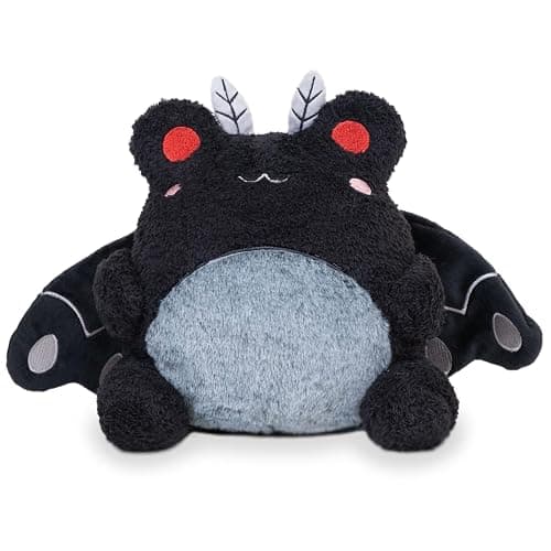 Cuddle Barn PlushGoals - Mothman Wawa The Froggie Soft Black Stuffed Animal Kawaii Frog Plush Toy, 9 inches - Image 1