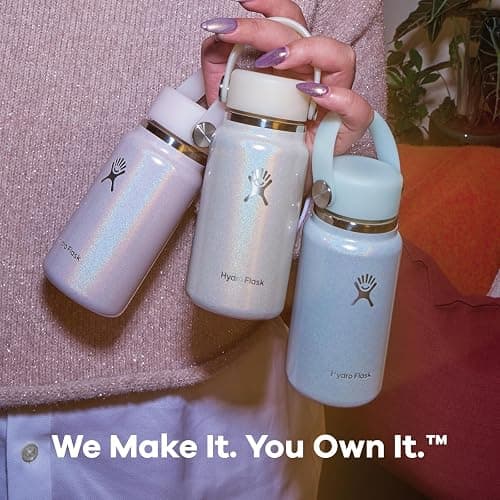 Hydro Flask Micro Bottle - Leak Proof Purse or Pocket Flask - Insulated Mini Water Bottle 6.7 Oz Glimmer Blue thumbnail 2