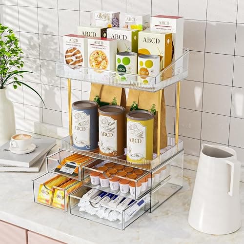 SNSLXH 4-Tier Clear Makeup Organizer Bathroom Storage | 4 Drawers Cosmetics Organiser, Ideal for Countertop, Bathroom, Office, Dresser, for Cosmetics, Skincare, Perfume, Lipstick thumbnail 4
