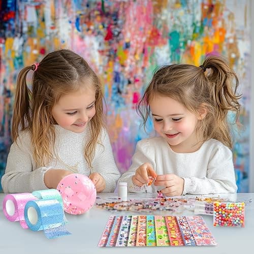 HDAKDDHG Nano Tape Bubbles Kit, Nano Tape Kit for Kids, Nano Double Sided Tape for Making Bubbles, DIY Nano Tape Set with Clay Sequins Glitter Stickers Straws Pearl Chains and Sugar Grain thumbnail 6