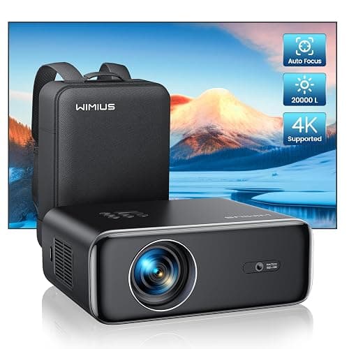 【Auto Focus/Keystone】 Vidéoprojecteur 4K WiFi Bluetooth 35000 Lumens Full HD 1080P, WiMiUS Projecteur 4K Supporté Zoom 50% Vidéoprojecteur WiFi6 Portable Home Cinéma/Extérieur pour Phone/TV Stick/PS5 - Image 1