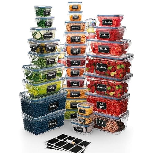 Chef's Path 72 Piece Airtight Food Storage Containers with Lids, 36 Containers and Lids, Stackable Kitchen and Pantry Canisters for Meal Prep and Food Storage - Transparent - Image 1