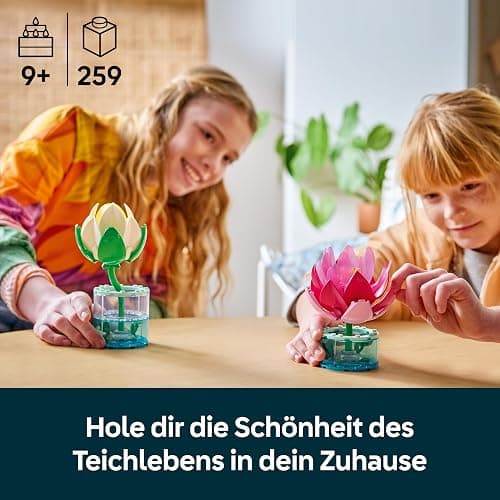 LEGO Botanicals Seerosen - Kunstblumen Set mit 2 künstlichen Topfpflanzen in transparenten Vasen - DIY Kinderzimmer Deko - Geschenk für Mädchen ab 9 Jahren & Erwachsene Blumenliebhaber - 11511 thumbnail 3