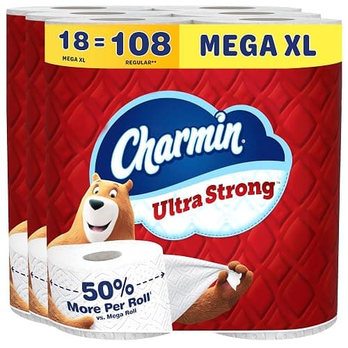 Charmin Ultra Strong Toilet Paper, 18 Mega XL Rolls = 108 Regular Rolls - Image 1