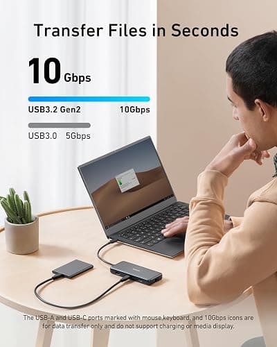 Anker 555 USB-C Hub (8-in-1), with 85W Power Delivery, 4K 60Hz HDMI Port, 10Gbps USB C and 2 A Data Ports, Ethernet microSD SD Card Reader, for MacBook Pro More thumbnail 3