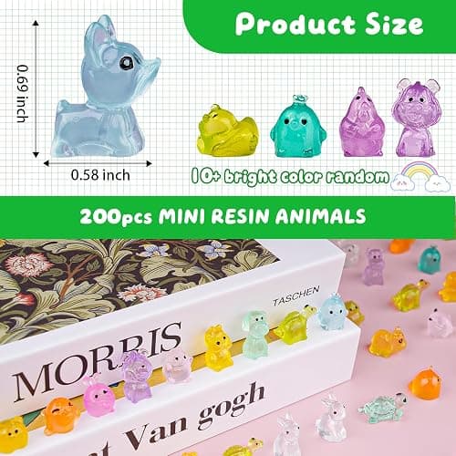 200pcs Multicolor Mini Resin Animals Luminous Tiny Ducks Figures for Micro Fairy Garden Accessories Micro Landscape Ornaments DIY Mini Garden Outdoor Decor Dinosaur Rabbit Flamingo Owls Ocean Animal thumbnail 3