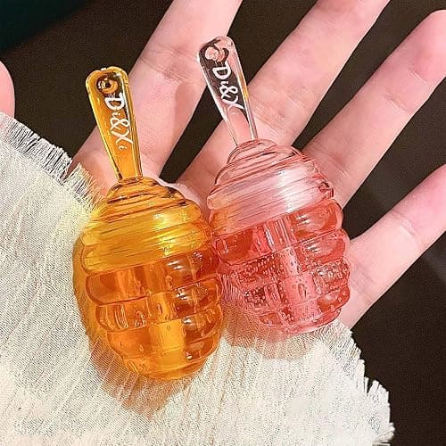 Honey Lip Oil, 2PCS Clear Lip Gloss Set Moisturizing Lip Glow Oil, Hydrating Long Lasting Plumping Lip Oil Non-Sticky Lip Glow Balm Lip Care, Cute Honey Flavors Liquid Lipstick thumbnail 7