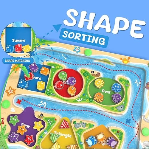 MTYOKILN Magnetic Color & Shape Maze - Montessori Toys for 3 4 5 Year Old, Color and Shape Sorting Toy, Montessori Toys for Kids Boys Girls Gifts Ages3+, Preschool Learning Activities thumbnail 3