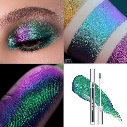 Jolilab Metallic Liquid Chameleon Eyeshadow, Multi-Dimensional Eye Looks, Long-lasting Holographic Glitter Multichrome Eyeshadows Makeup (#Peacock+Wonder+Ember) thumbnail 6