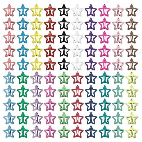 Hair Clips for Girls, CYBAUG 100-Pack Star Metal Hair Clips for Toddlers,Kids,Women, Cute Snap Hair Barrettes for Fine/Thick Hair Candy Color Hair Accessories - Image 1