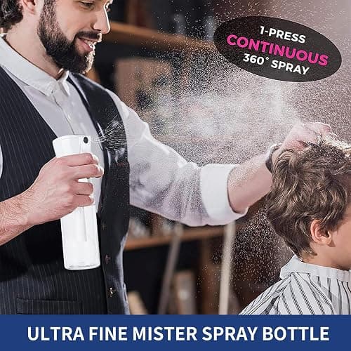 TANSHINE Continuous Hair Plant Mister Spray Bottle Fine Empty Small Mist Spray Bottles Mist Sprayer Water Alcohol Cleaning Spray Mist Bottle for Curly Hair Styling Products,Plants, 200ml,Clear thumbnail 3