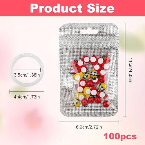 100PCS Diamond Painting Beads Storage Bags – 4.3'' x 2.7'' Small Reusable Ziplock Jewerly Bags Pouches for DIY Diamond Art, Gem & Bead,Samples,Small Items,Craft Supplies Storage Accessories thumbnail 3