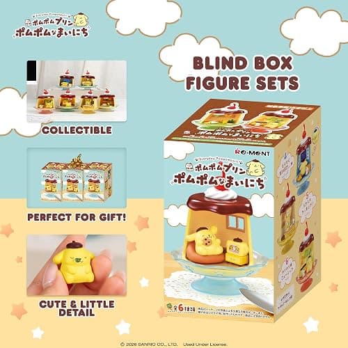 Hamee RE-Ment Hello Kitty and Friends Blind Box Diorama Miniature Figure Set for Birthday Gift, Party Favor, Collectible Figurine, Sanrio Fan (Pompompurin Daily Moments) – 1 Pc. Mystery Set thumbnail 5