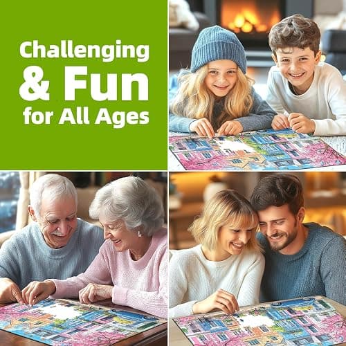 1000 Piece Puzzles for Adults Clearance, Sakura Blossom Street 1000 Puzzle for Adults, Impossible Challenge Art Jigsaw Puzzles, for Gift Birthday Party Games Family, 27.5 * 19.7 Inch Dust Free Puzzle thumbnail 5