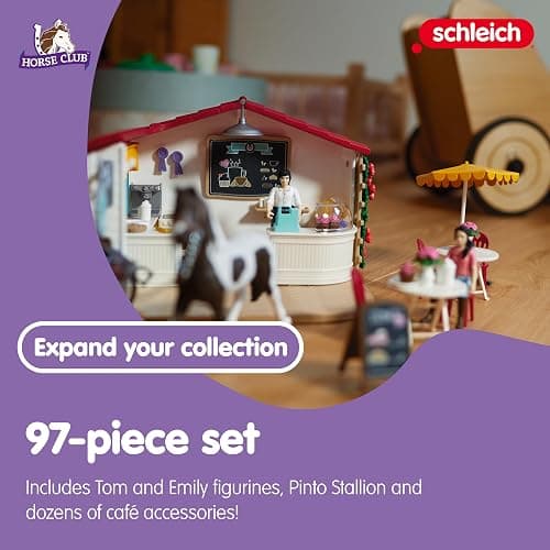 Schleich Horse Club - 97Pc Rider Café Playset - Kids Ages 5+ | 42592 | Horse Figurine, Equestrian Toy for Girls 5+, Realistic Horse Toy, Screen-Free Imaginative Pretend Play, Party Gifts thumbnail 4