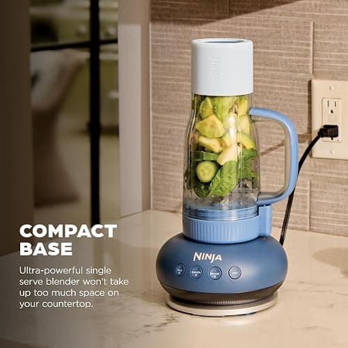 Ninja Blendboss™ | Personal Blender for Smoothies & Frozen Drinks | 26oz Travel Tumbler with LeakProof Lid, Chug Spout & Detachable Straw | Auto-iQ Technology | Cyberspace | DB351CY thumbnail 7