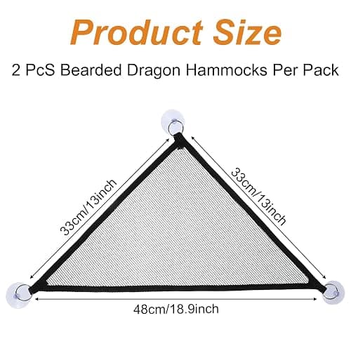 Abeillo 2Pcs Bearded Dragon Hammock, Breathable Mesh Reptile Hammock Lizard Tank Accessories, Triangle Geckos Hammocks for Bearded Dragons, Snakes, and Axolotls, Perfect Beard Dragon Tank Accessories thumbnail 2