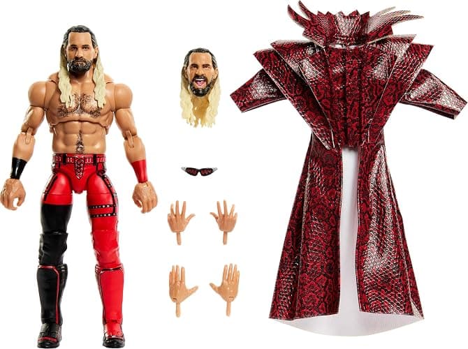 Mattel WWE Ultimate Edition Action Figure & Accessories Set, Seth Rollins 6-inch Collectible with Swappable Heads & Hands, 30 Articulation Points - Image 1