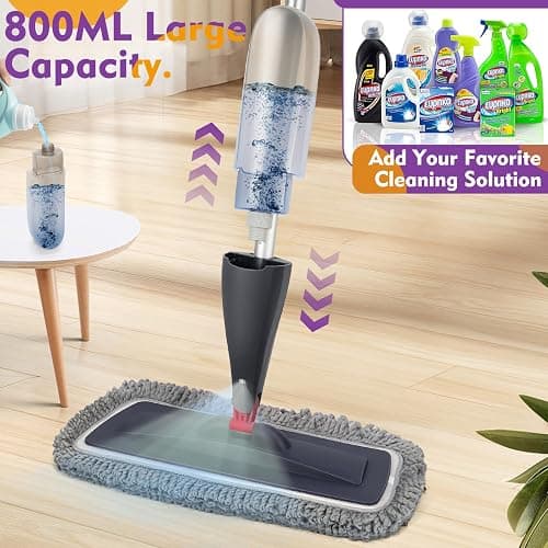 Spray Mop for Floor Cleaning with Washable Pads, Microfiber Wet Mops with 800 ml Refillable Bottle,Reusable Dust Mops with Sprayer for Hardwood Laminate Vinyl Tile Cleaning thumbnail 2